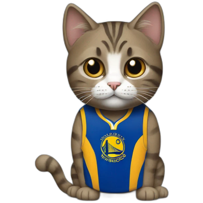 cat with a golden state warriors jersey emoji