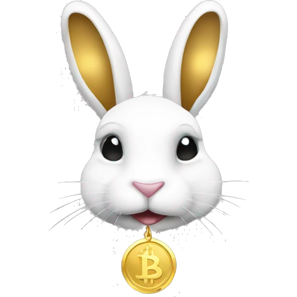 cryptocoin, gold coin, coin white rabbite emoji