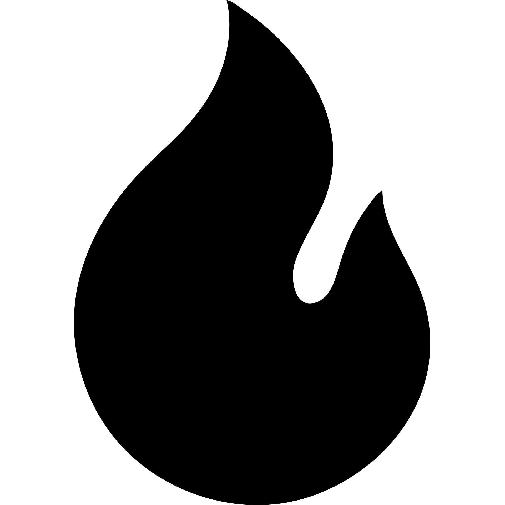 abstract flame shape, solid black geometric style emoji