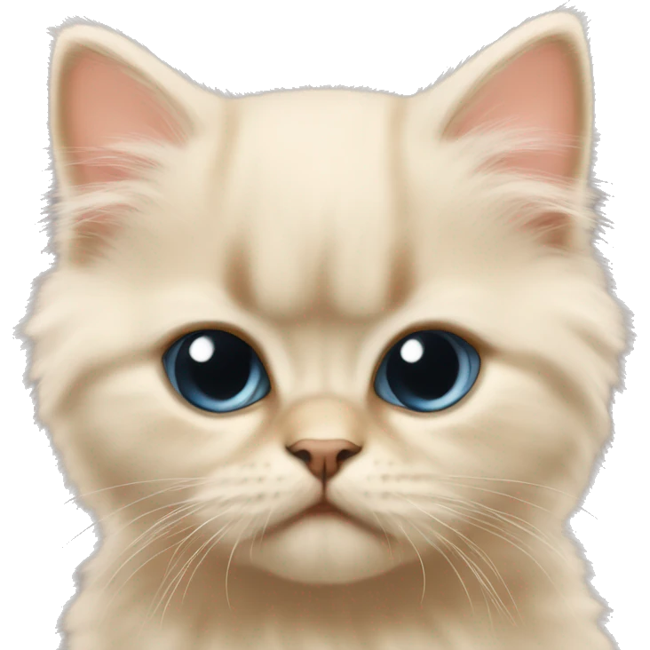 Cute beige Persian kitten kisses emoji