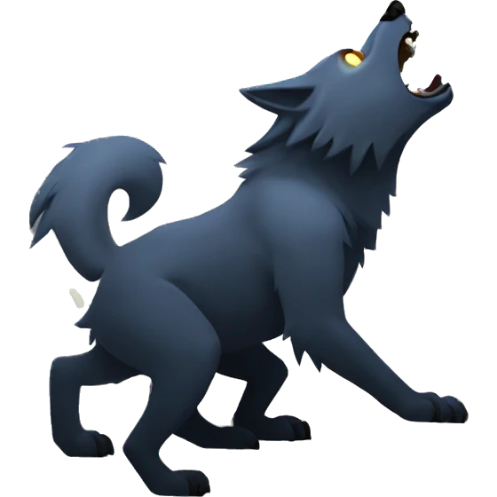 Werewolf howling at the moon emoji