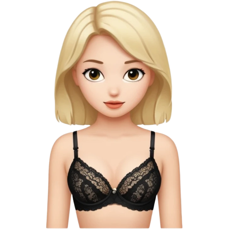 a girl with big boobs wearing a bra emoji
