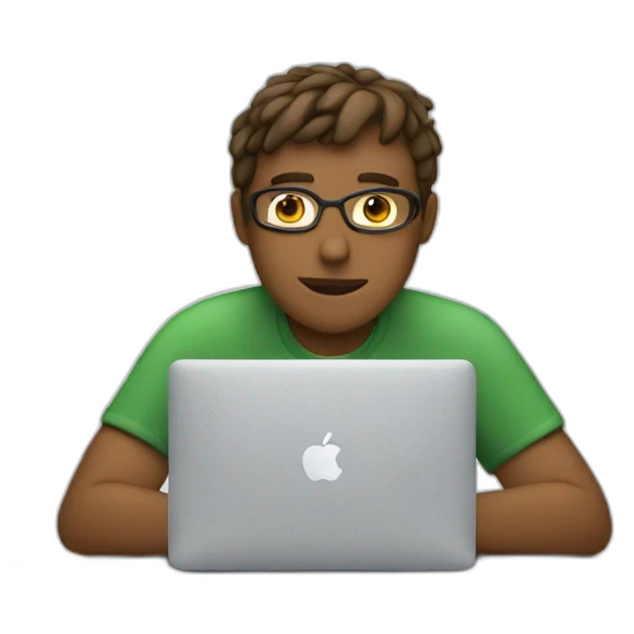 Guy coding on the macbook emoji