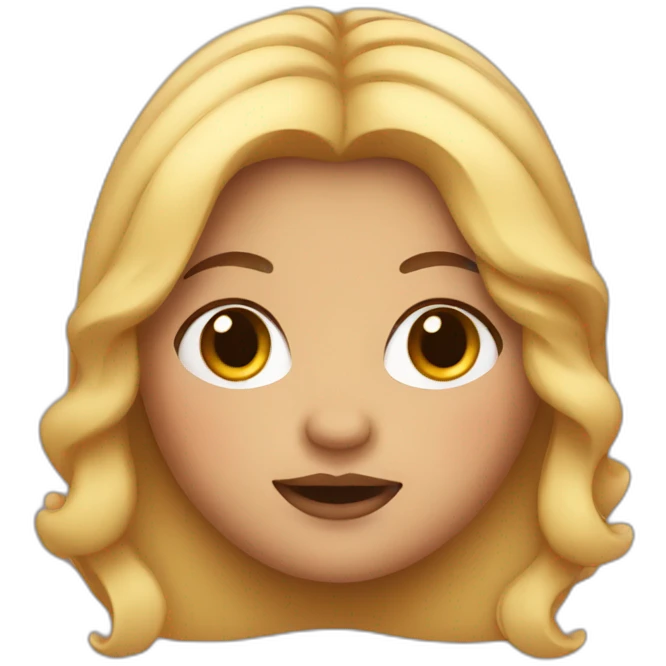 fat girl with medium hair emoji