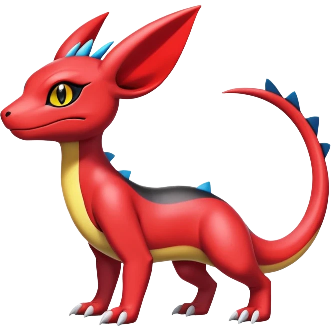 Cute Shiny Guilmon-Quilava-Salandit-Umbreon-Fakémon-hybrid-creature (full body)  emoji