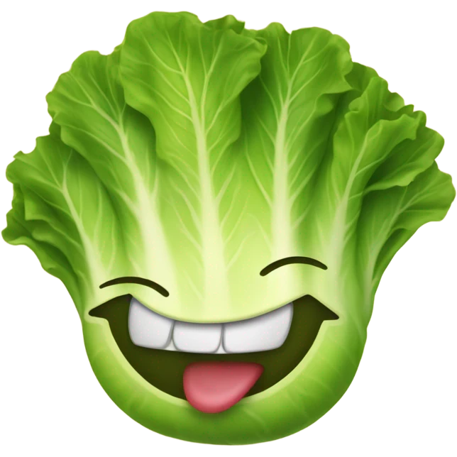 lettuce with happy face emoji