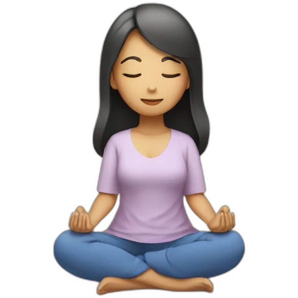 asian girl  meditating emoji