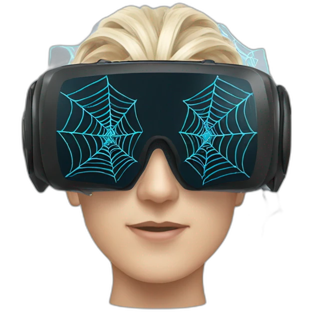 Spider web wearing vr headset emoji