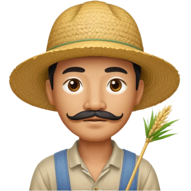 rice farmer with a chinese mustache emoji