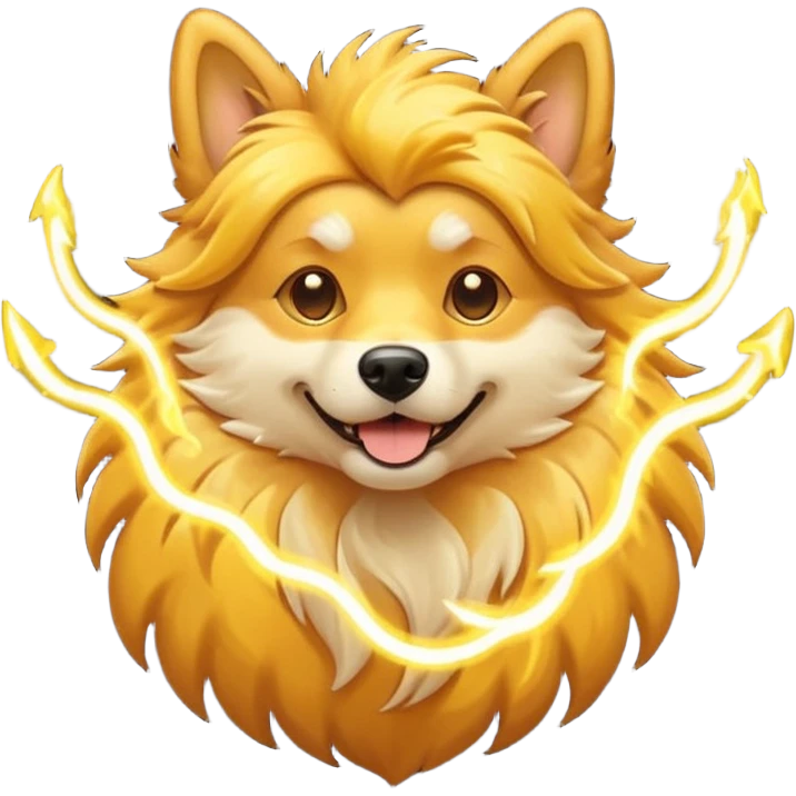 dog with electric waves emoji
