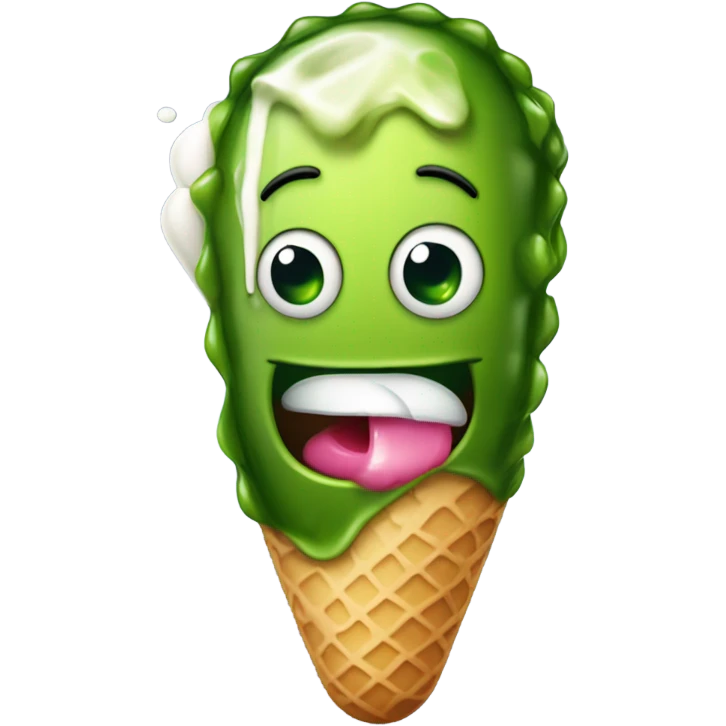 Pickle eating ice cream  emoji