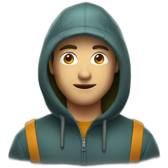 Un homme avec une cagoule emoji