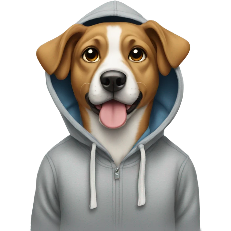 Dog wearing hoodie emoji