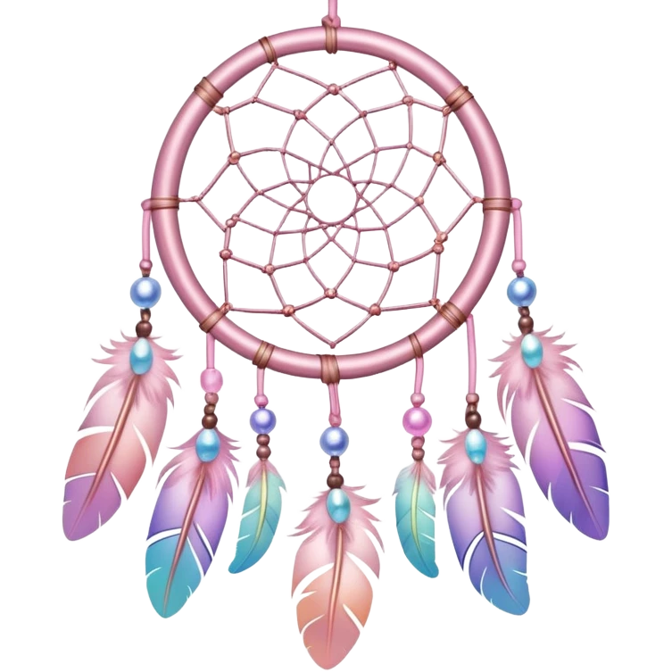 Iridescent pastel pink dreamcatcher emoji