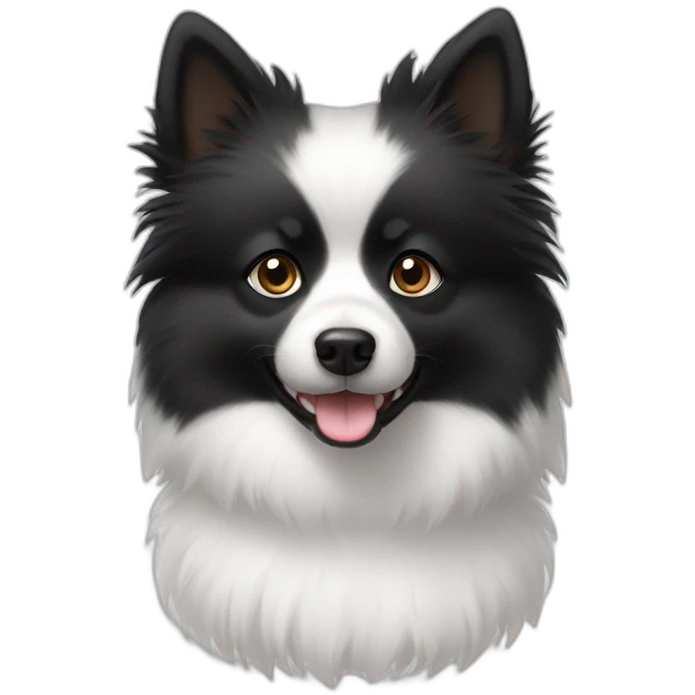 Black White small spitz emoji