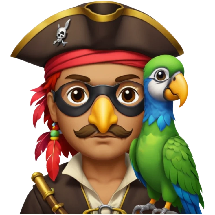 pirate and parrot emoji