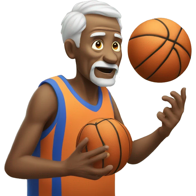 Old man playing basket-ball  emoji
