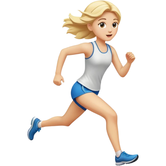 Une filles blonde qui court emoji