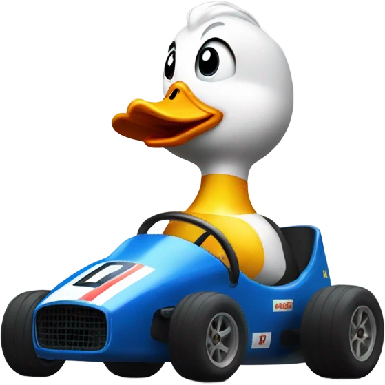 Racing car duck emoji