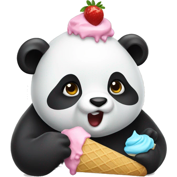 Panda eating ice cream emoji