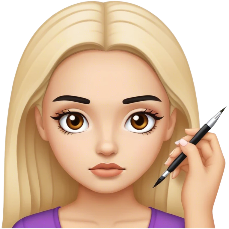 Girl doing brows emoji