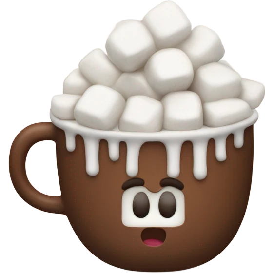 Cup of hot chocolate with marshmellow emoji