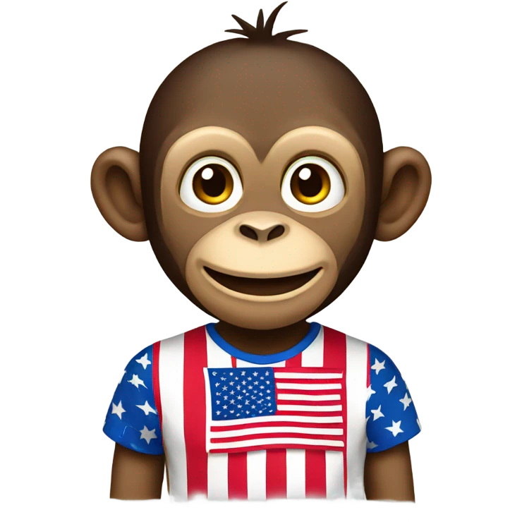Monkey with American Flag Shirt emoji