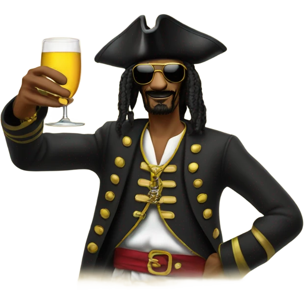 Snoop dog as a pirates gives a toast emoji