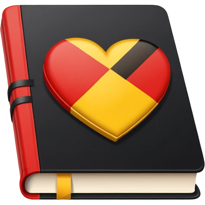 book with a check mark and German flag above it emoji
