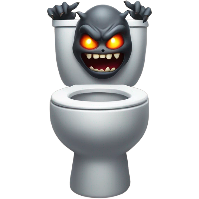 Scary demon in toilet emoji