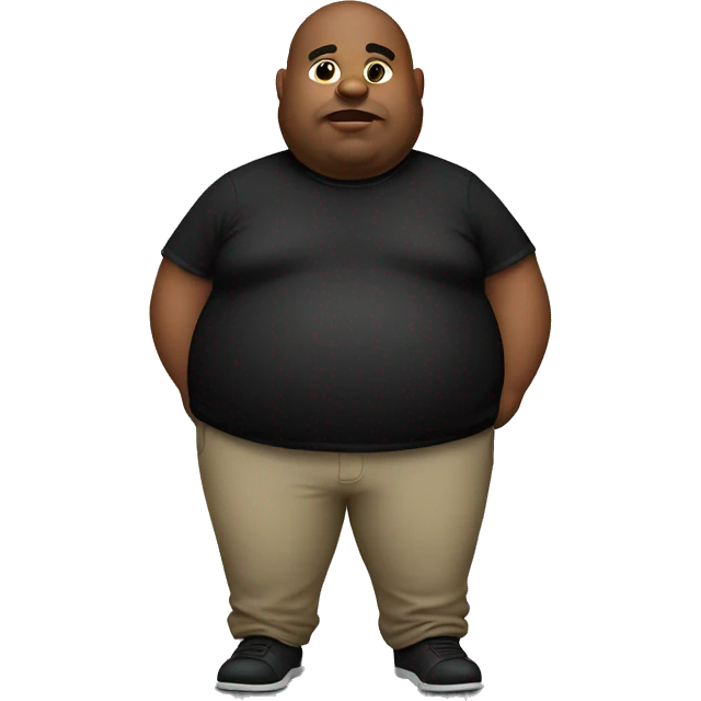Fat man black shirt emoji