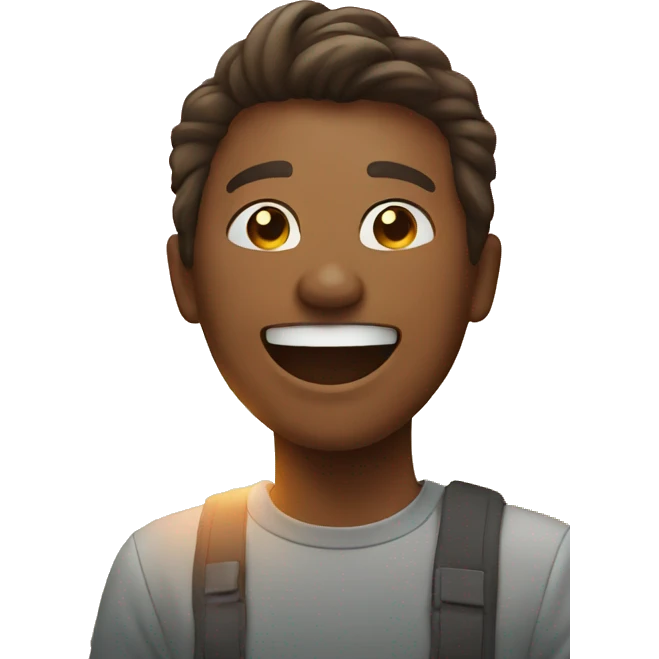 person laughing with sunrise emoji