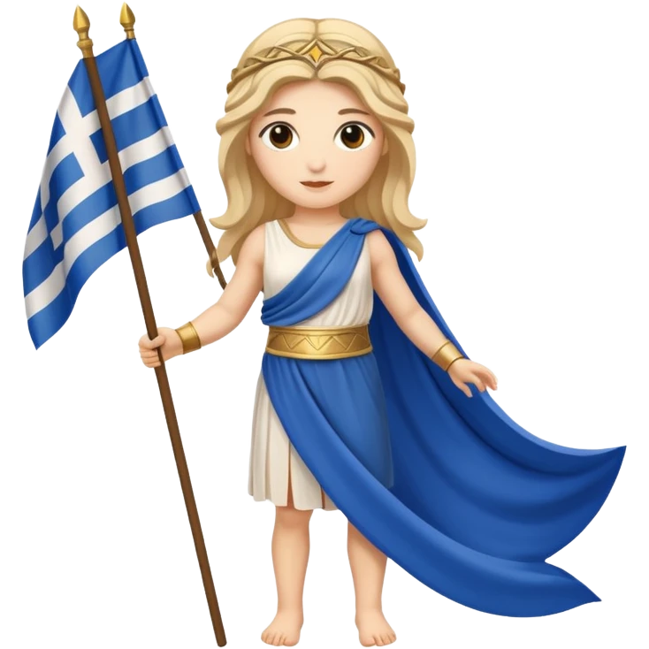 Déesse grecque avec drapeau grec emoji