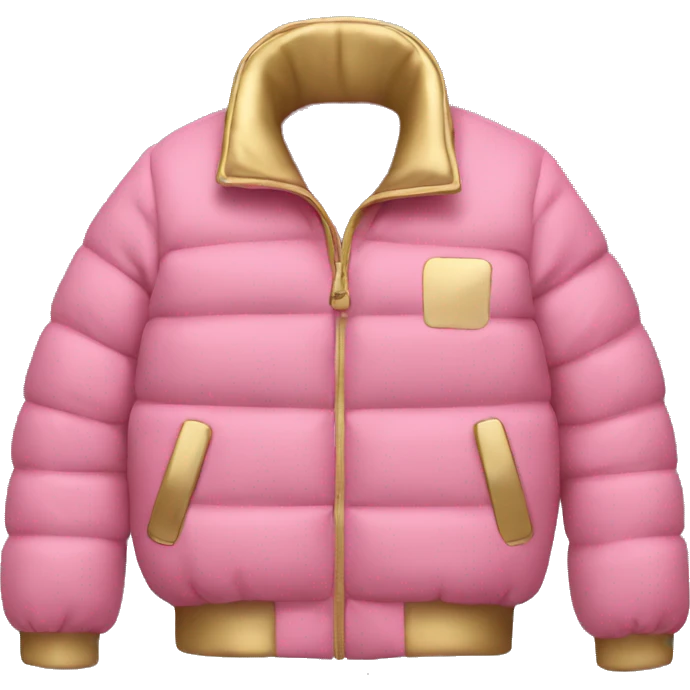 pink and gold puffer jacket no person emoji
