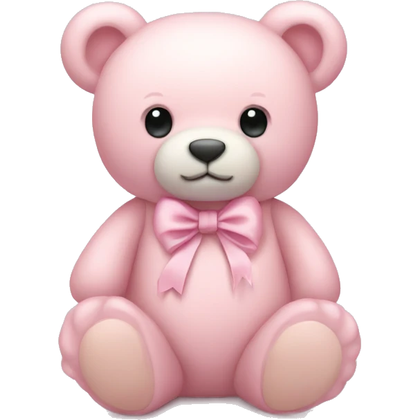  pale pink stuffed bear with bow emoji