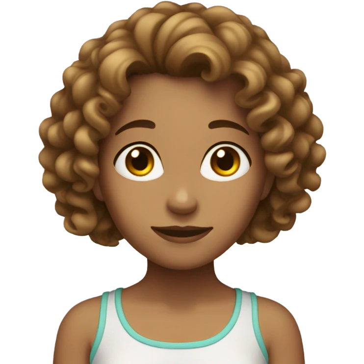 A girl with  curly long  hair brown face without body emoji