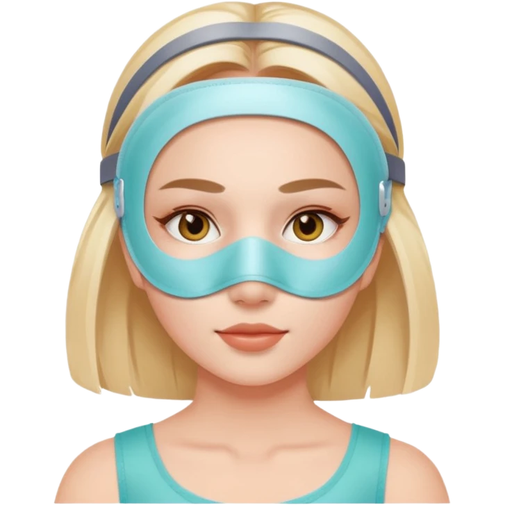 A Currentbody led therapy mask on a girl emoji