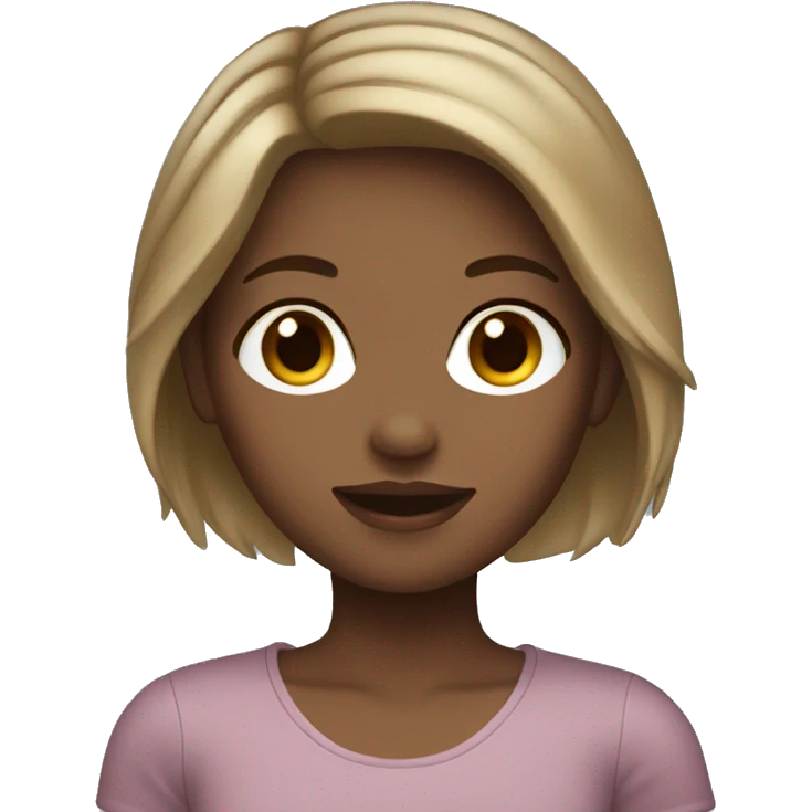 Girl with brown hair and blonde highlights emoji
