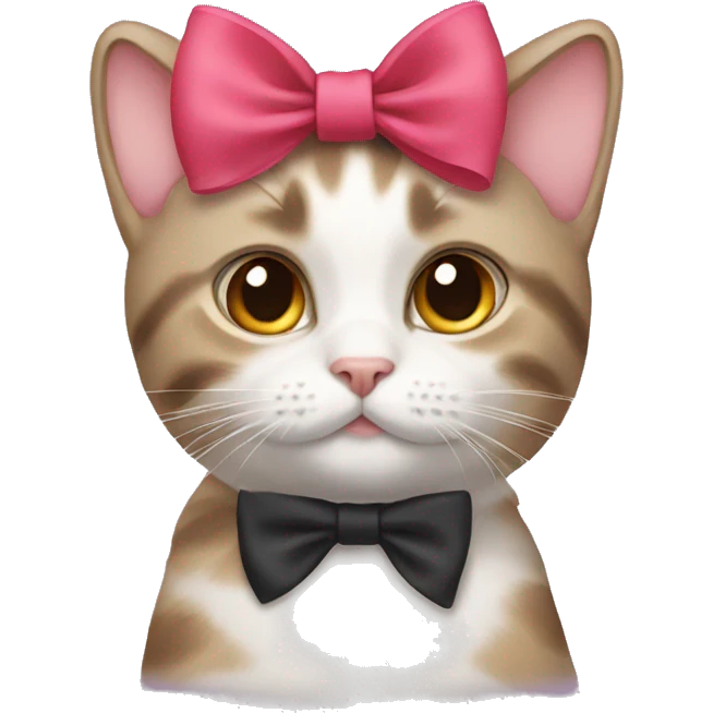 Cat wearing a bow on her head  emoji