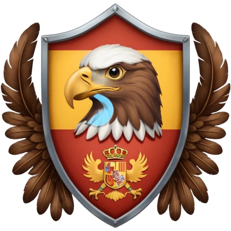 🇪🇸 con un aguila marrón atrás del escudo de España emoji