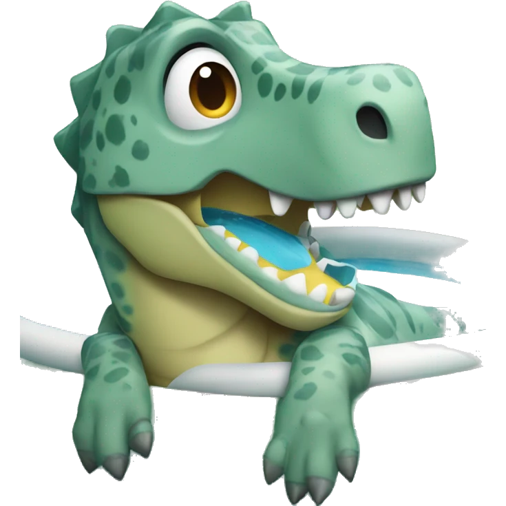 Dinosaur with paddling pool  emoji
