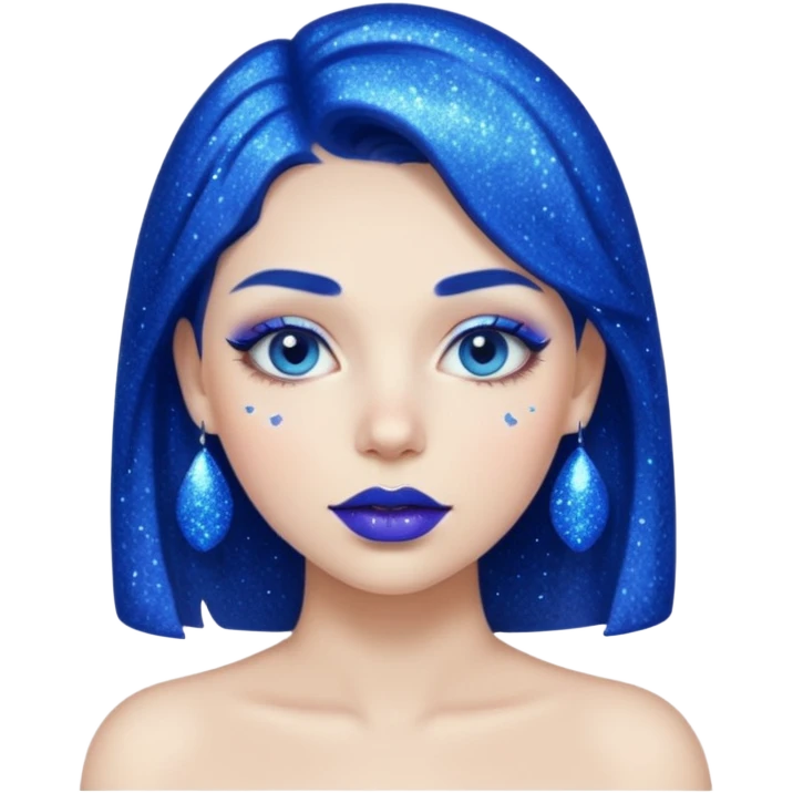 blue lipstick with glitter emoji