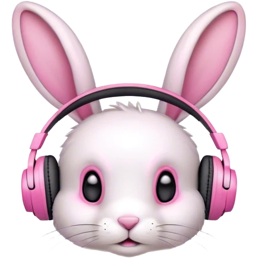 Bunny with headphones  emoji