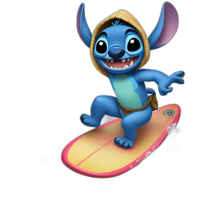 Disney Stitch surfing emoji