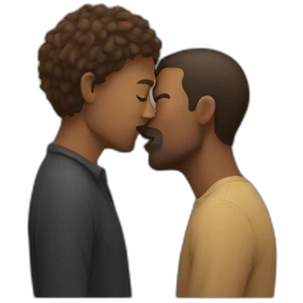 Men kissing emoji