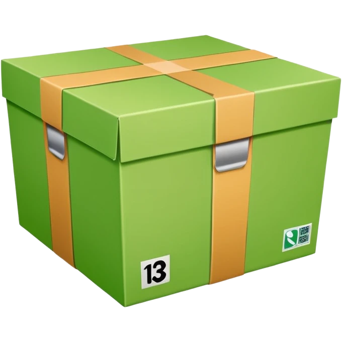 light green shipping box emoji