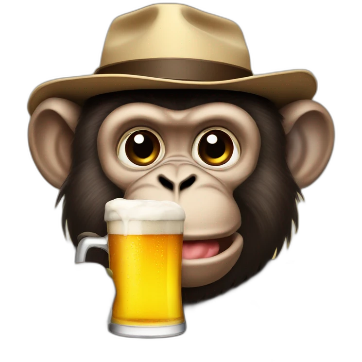 monkey-drinking-beer-with-hat emoji
