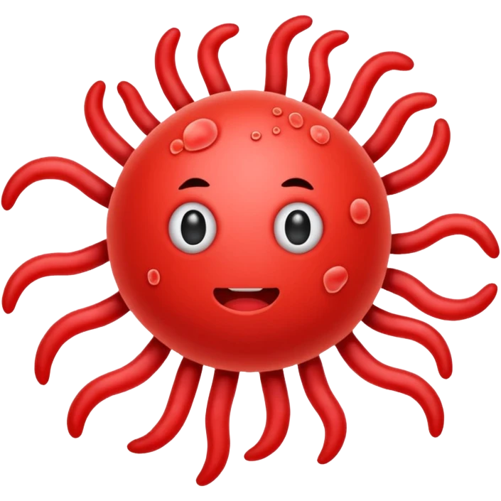 red microbe germ icon emoji