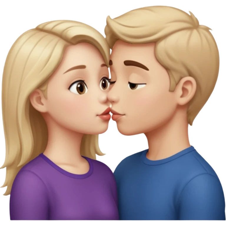 French kiss fair boy and girl emoji