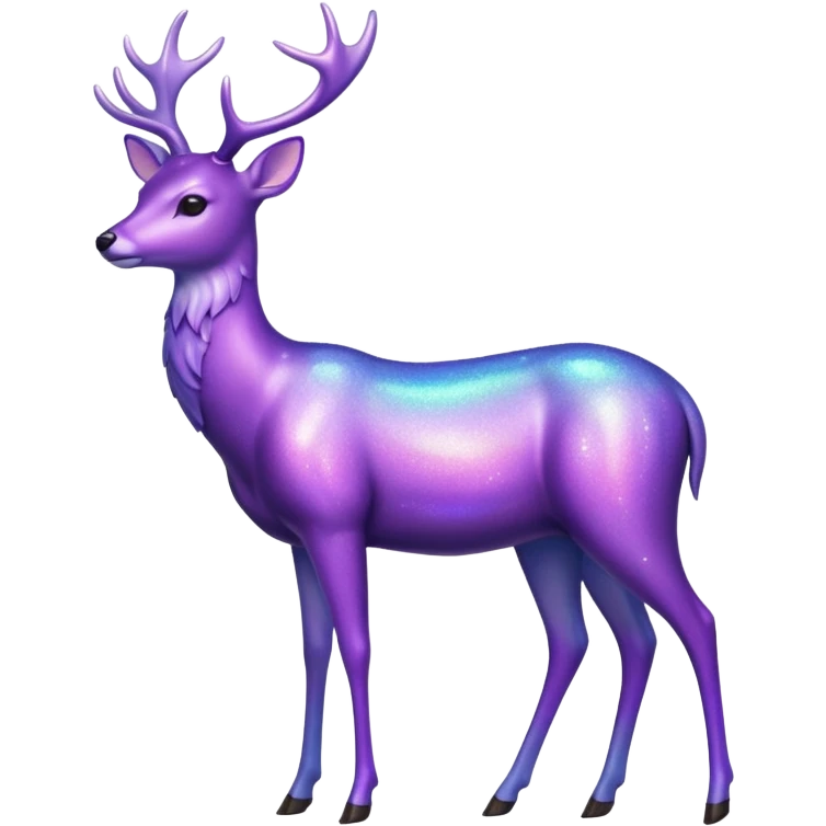 glitter purple deer emoji